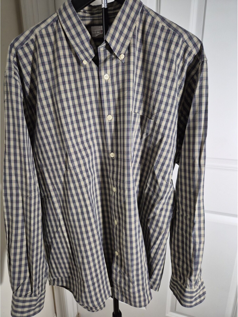 Y2K Preppy J Crew 100% Cotton Button-front Long-sleeve Plaid L Shirt